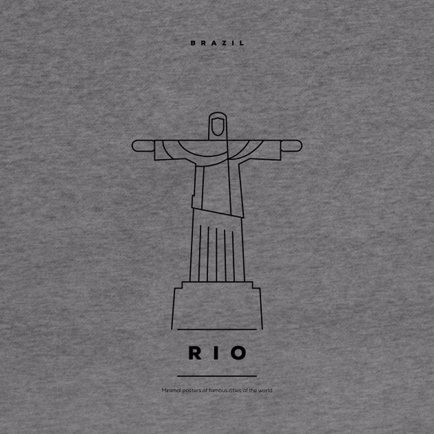 Rio de Janeiro Minimal Black Line Design by kursatunsal